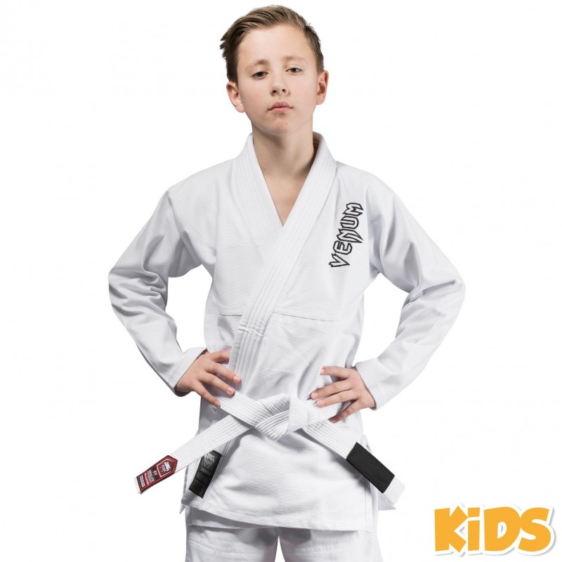 Kimono JJB Contender Kids Blanc Venum + Ceinture Blanche offerte Kimono JJB Contender Kids Blanc Venum + Ceinture Blanche offerte