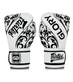 Gants de boxe Glory Blanc/Noir Fairtex
