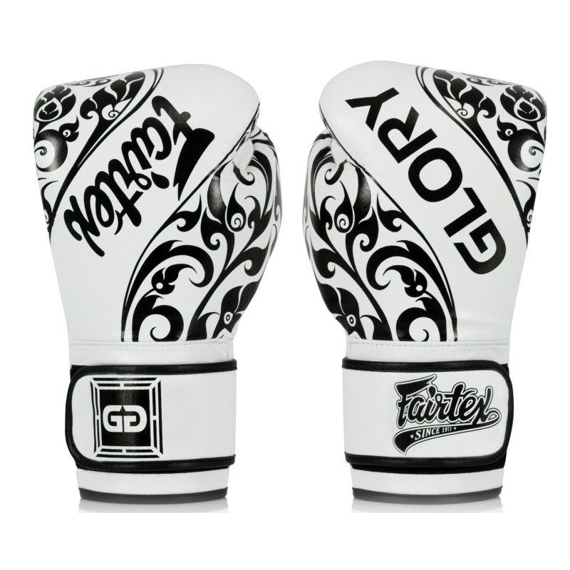 Gants de boxe Glory Blanc/Noir Fairtex Gants de boxe Glory Blanc/Noir Fairtex