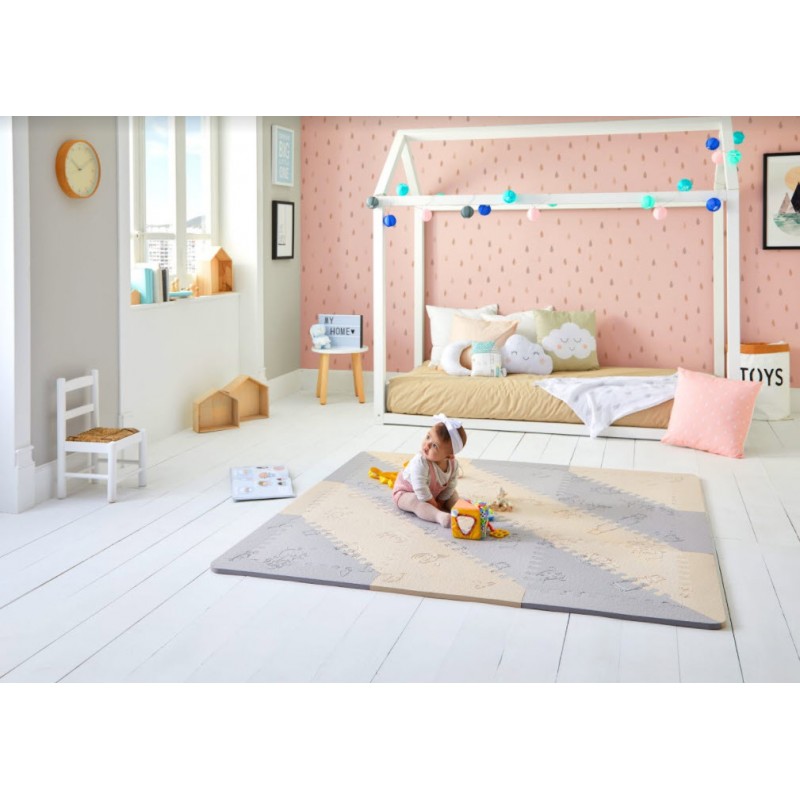 BabyBOOmats - tapis en mousse pour enfant - BEIGE / GRIS