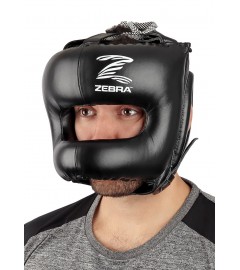 Casque de boxe Pro en cuir Zebra