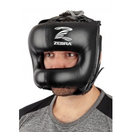 Casque de boxe Pro en cuir Zebra