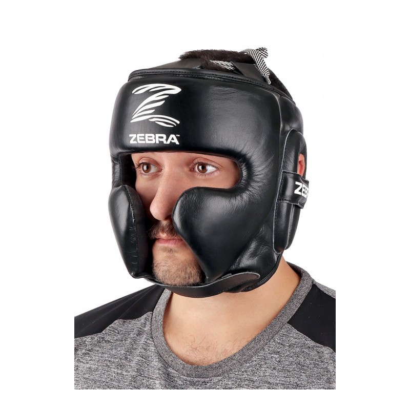 Casque de boxe Sparring en cuir Zebra