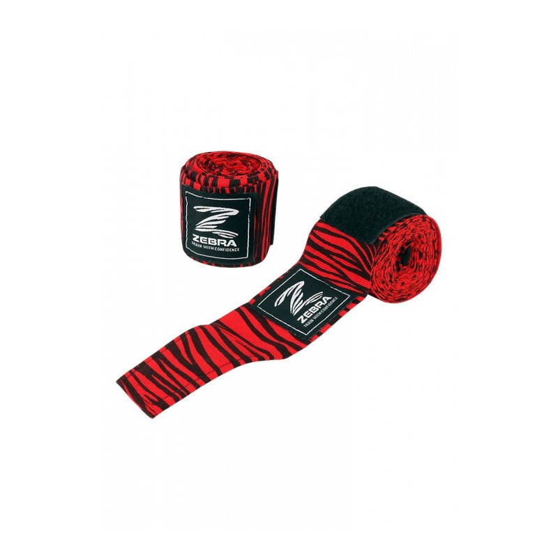 Bandes de Boxe 350cm Noir/Rouge Zebra