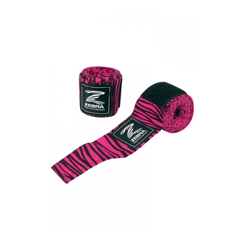 Bandes de Boxe 255cm Noir/Rose Zebra