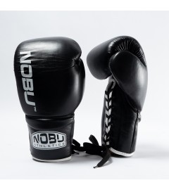 Gants de Boxe PRO avec lacets Noir/Blanc Nobu Athletics