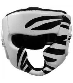 Boxerhelm Sparring Weiss/Schwarz Zebra