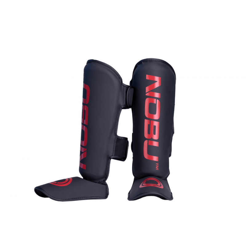 Schienbein- /Fuss-Schutz "LV1" Schwarz/Rot - Nobu Athletics