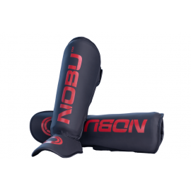 Schienbein- /Fuss-Schutz "LV1" Schwarz/Rot - Nobu Athletics